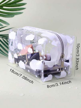 حقيبة مستحضرات التجميل نمط سحابة شفاف pvc بلاستيك