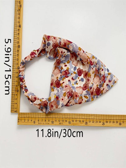 6 قطع أربطة شعر شالات نسائية ذات طبعة زهرية للاستخدام اليومي والطراز البوهيمي وعيد الحب