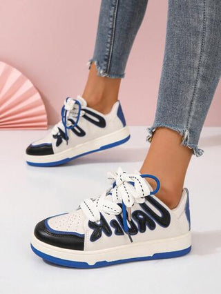 أحذية سكيت بطباعة أحرف رباط امامي كاجوال رياضي خارجي نساء