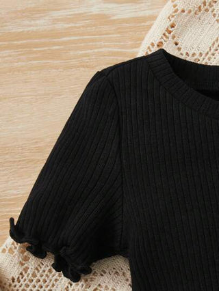 SHEIN قميص تي شيرت لطفلة مريح وعادي مناسب للربيع والصيف