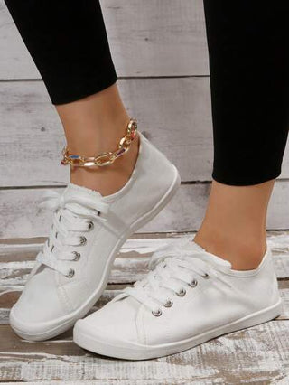 أحذية قماشية للنساء الموضة لين & مريح أربعة مواسم خارجي أسلوب رباط