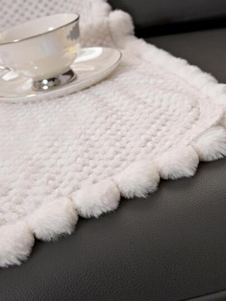 غطاء بطانية بسيط مزخرف بكرات مخملية أسلوب أساسي الفانيلي الى منزل قطعة واحدة