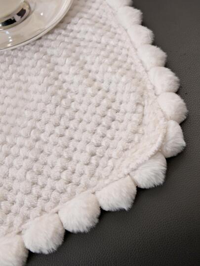 غطاء بطانية بسيط مزخرف بكرات مخملية أسلوب أساسي الفانيلي الى منزل قطعة واحدة