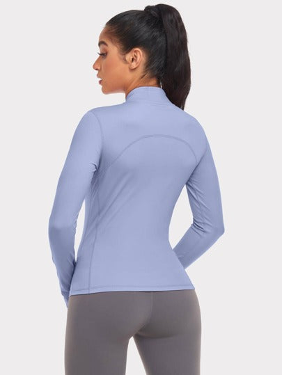 VUTRU 1 قطعة جاكيت رياضية للنساء مع ثقب للإبهام، جاكيت مطابقة للركض واليوغا