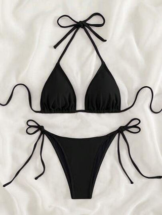 SHEIN Swim ملابس سباحة بيكيني رسن مثلث ربطة جانبي