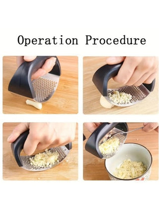 هراسة ثوم من الفولاذ المقاوم للصدا قطعة واحدة