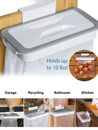 قطعة واحدة أبيض بوابة خلف تعليق تخزين PP متعدد الوظائف كيس القمامة مقبض الى مطبخ