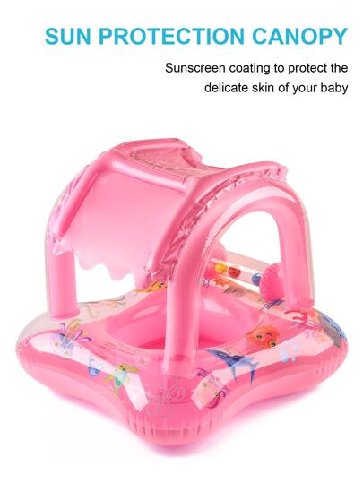 حلق سباحة للأطفال بزخارف جرس كائنات البحر مع غطاء منقار يحمي من الشمس