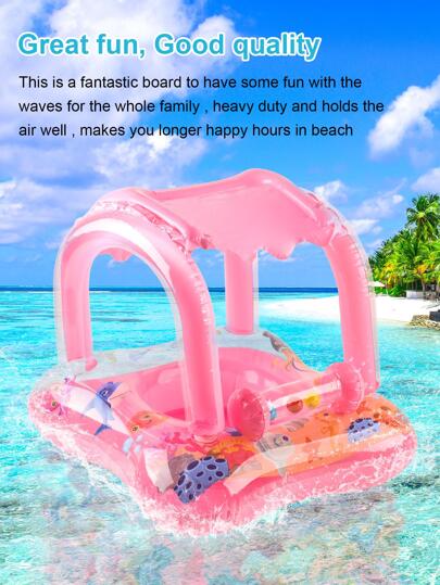 حلق سباحة للأطفال بزخارف جرس كائنات البحر مع غطاء منقار يحمي من الشمس