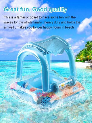 حلق سباحة للأطفال بزخرفة أجراس مفروش بنمط الحياة البحرية مع حوض سباحة مظلل 1 قطعة