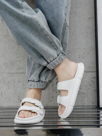 للرجال أبيض بحمالات قابل للتعديل EVA قطعه شكل حذاء سلايد , خفيف الوزن شبشب الى خارجي و داخليرمضان