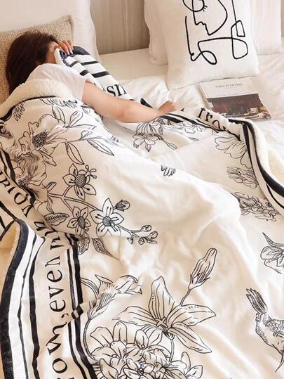 بطانية مطبوعة بالفلانيل خفيفة الوزن للصيف ولتكييف الهواء، بطانية ناعمة متعددة الاستخدامات للمنزل والغرفة والكنبة ولفترات القيلولة لتحديث أسلوب معيشتك المنزلي