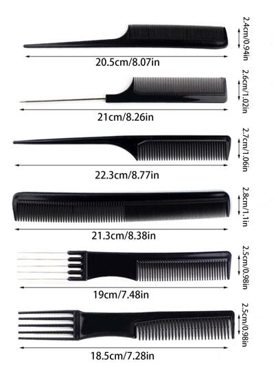 مشط شعر بلا جنس موحدة اللون كاجوال الى الحياة اليومية 10 قطع