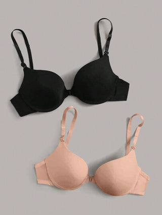 Shein Underwear&Sleepwear Basics تصميمين حمالة صدر مقواة بسلك