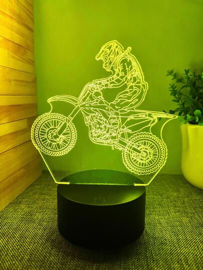 قطعة واحدة بلاستيك مصباح مكتبي , إبداع شخص & دراجة نارية تصميم مصابيح مزين الى هدية