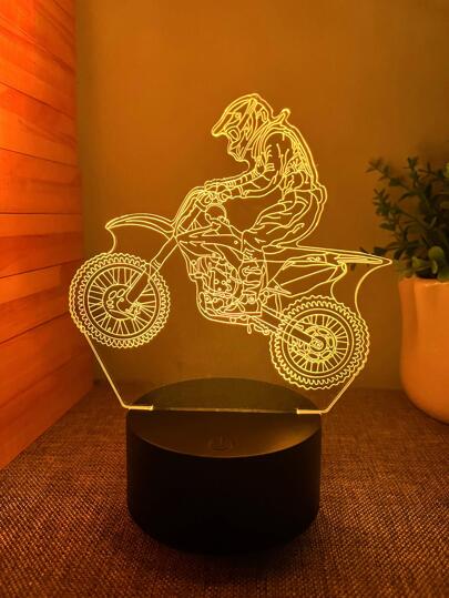 قطعة واحدة بلاستيك مصباح مكتبي , إبداع شخص & دراجة نارية تصميم مصابيح مزين الى هدية