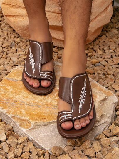 نعال رجالية بطراز عربي مريحة ، صنادل رسمية من الشرق الأوسط