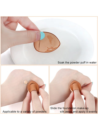 HMQ beauty علبة تحتوي على 5 قطع إسفنج مكياج بشكل وسادة هواء صغيرة بشكل إبهام لتطبيق المكياج حول الأنف والعين، أداة مكياج للسيدات