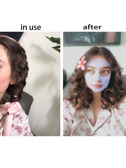 طقم أدوات للتموج بدون حرارة لليل شامل شريطة الرأس وأدوات التثبيت مثل المشابك والجداديل لإنشاء تجعيدات الشعر طوال الليل. مناسب للشعر الطويل والكثيف والرفيع والمجعد أو المستقيم. اكسسوارات باللون الوردي ، أداة تجعيد الشعر بدون حرارة