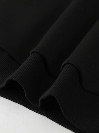 Manfinity EMRG هودي رجالي فضفاض مع شعار وطبعات، بياقة مفتوحة والكتف منخفض باللون الأسود بطبعة حرف لوس أنجلوس بأكمام طويلة، هدية للأصدقاء والأزواج والأحباء