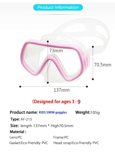 نظارات السباحة مضادة للضباب مع واقي للأنف، قناع الوجه بدون تسريب، قناع غوص طافي شفاف زاوية رؤية واسعة 180 درجة