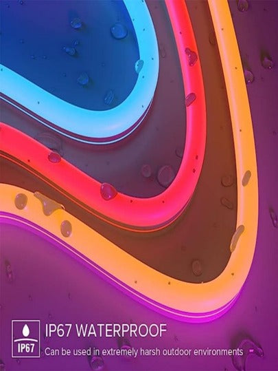 شريط إضاءة LED قابل للماء مقاس 5 فولت بمنفذ USB مع تحكم عبر التطبيق، وظيفة التزامن مع الموسيقى، وضع DIY، إضاءة  متدفقة نيون للزخرفة الجدارية، لوحة LED نيون، إضاءة حبل، إضاءة نيون  مرنة مع ألوان RGB دريمي، لغرفة النوم، حفلات الزفاف، الحفلات، الإعلانات، DC5