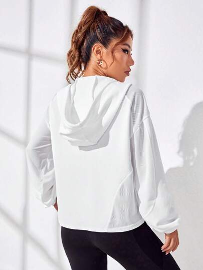 Sports جاكيت رياضي منخفض الاكتاف رباط قبعة