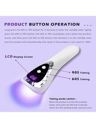 مصباح أظافر Led Uv محمول يدويًا وقابل للشحن مصغّر لتجفيف جل الأظافر ,أداة محمولة لتجميل الأظافر للأظافر الجيل ,مصباح لعلاج الجيل المحمول Led Uv , مجفف الأظافر المحمول مصغر Led لتجميل الأظافر الجيل و لاصق الأظافر الجل ,مصباح يدوي Usb بالأشعة فوق...