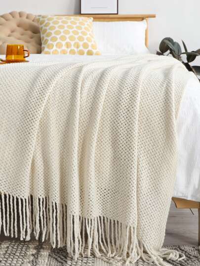 قطعة واحدة بطانية محبوكة بطانية مع شرابة شراشيب الى اريكة , سرير , أريكة و كرسي