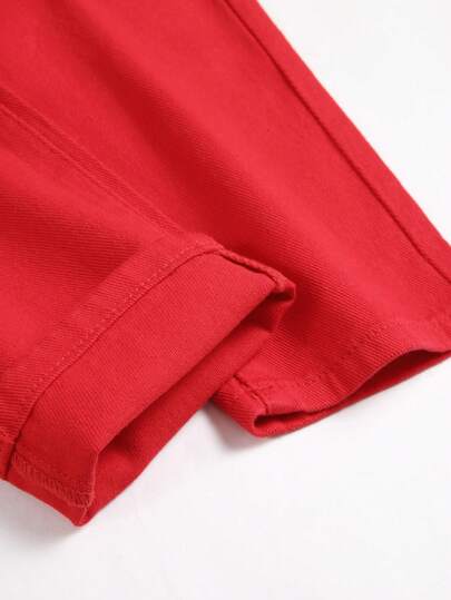 بنطلون جينز نحيل ممزق مهتري الحواف للرجال