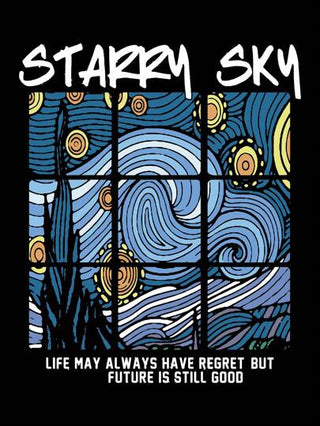 INAWLY هوديي مبطن حراريًا برباط حبل بسلوغان وطباعة STARRY SKY LIFE MAY ALWAYS HAVE REGRET BUT FUTURE IS STILL GOOD، ملابس علوية بأكمام طويلة