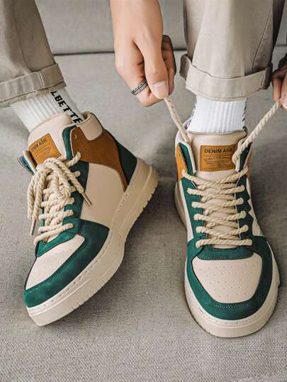 للرجال ألوان متجانسة رباط امامي أحذية سكيت , للرجال رياضات حذاء