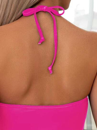 طقم تانكيني حريمي Swim Lushoire تانكيني متدرج جانبي برباط وربطة عنق بطبعة استوائية لشاطئ الصيف