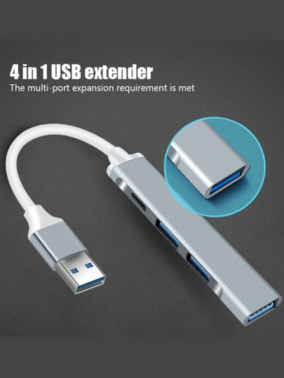 4في1 ميني محطة لرسو السفن USB 3.0 فاصل المحور نوع -C محطة لرسو السفن السرعه العاليه مشترك كهربائي الى كمبيوتر شخصي حاسوب محمول U قارئ بطاقة حاسوب