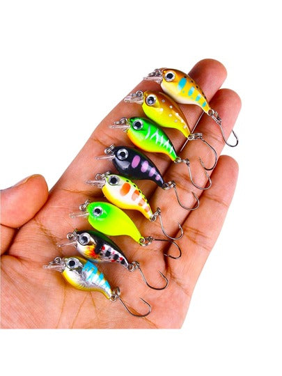 HENGJIA طعم صيد السمك الصغير من نوع Crankbait 3.6 سم ، 1.9 جرام ، طعوم طافية مضطربة ، طُعم صناعي صلب ، شعبة تجارية سمكة ضوء وخداع الأسماك ،لصيد السلور والسمك الأزرق و الكارب