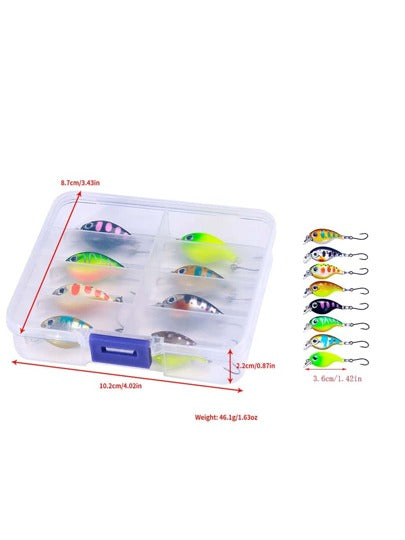 HENGJIA طعم صيد السمك الصغير من نوع Crankbait 3.6 سم ، 1.9 جرام ، طعوم طافية مضطربة ، طُعم صناعي صلب ، شعبة تجارية سمكة ضوء وخداع الأسماك ،لصيد السلور والسمك الأزرق و الكارب