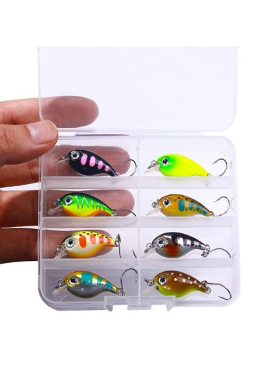 HENGJIA طعم صيد السمك الصغير من نوع Crankbait 3.6 سم ، 1.9 جرام ، طعوم طافية مضطربة ، طُعم صناعي صلب ، شعبة تجارية سمكة ضوء وخداع الأسماك ،لصيد السلور والسمك الأزرق و الكارب