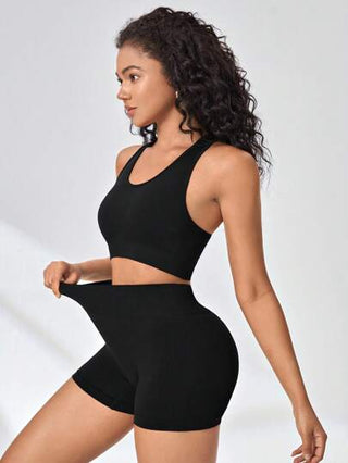 SHEIN Sport Studio طقم الرياضة بالرسوم البيانية للنساء، طقم تمارين للنساء