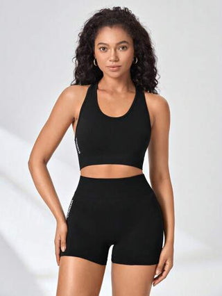 SHEIN Sport Studio طقم الرياضة بالرسوم البيانية للنساء، طقم تمارين للنساء