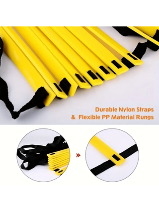 أداة تدريب السرعة مع سلّم سرعة Ultimate Agility (8/12/20 خطوة) لتدريب كرة القدم، القدمين، التنسيق والتفجر والتي تتضمن حقيبة حمل مثالية كهدية للعام الجديد أو الألعاب