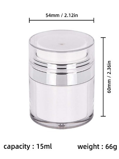 زجاجة كريم فراغية ذات ضغط 15/30/50 مل مصنوعة من البلاستيك الشفاف، لوازم السفر واستخدامات المنزل كالغرف والحمام والزينة والعطلات كهدايا للأصدقاء والعائلة، مناسبة للأفراح والمناسبات