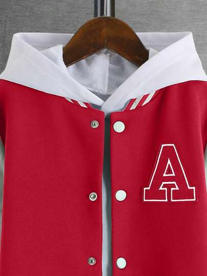 SHEIN سترة الكلية بطباعة أحرف ولد طفل