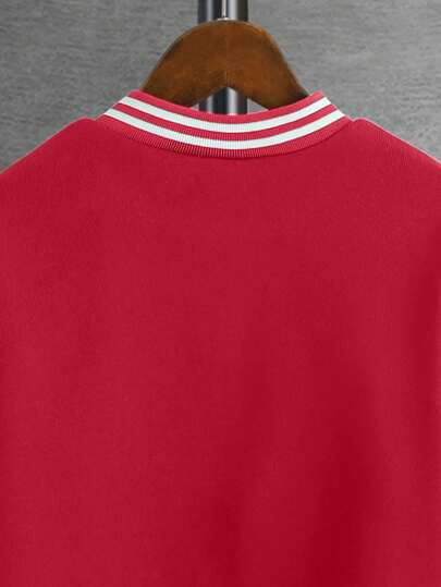 SHEIN سترة الكلية بطباعة أحرف ولد طفل