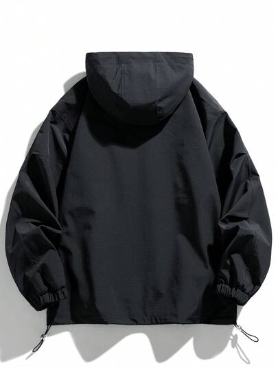 جاكيت سحاب نصف حافة رباط قبعة للرجال