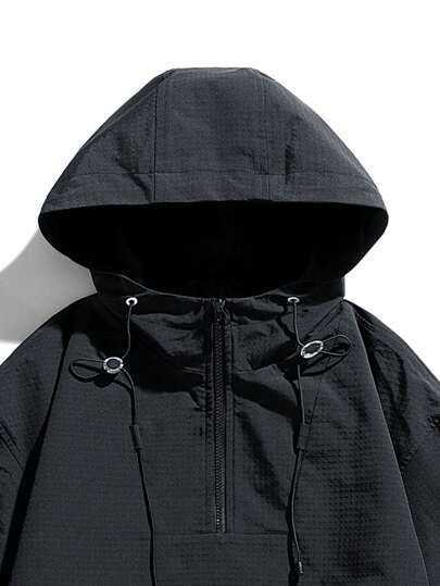 جاكيت سحاب نصف حافة رباط قبعة للرجال