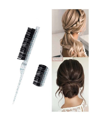 3قطعات/طقم لامع مادة Abs تسريحة شعر مشط طقم , يشمل تضايق & كعكة مشط تمليسرمضان