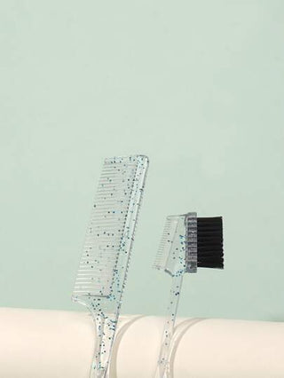 3قطعات/طقم لامع مادة Abs تسريحة شعر مشط طقم , يشمل تضايق & كعكة مشط تمليسرمضان