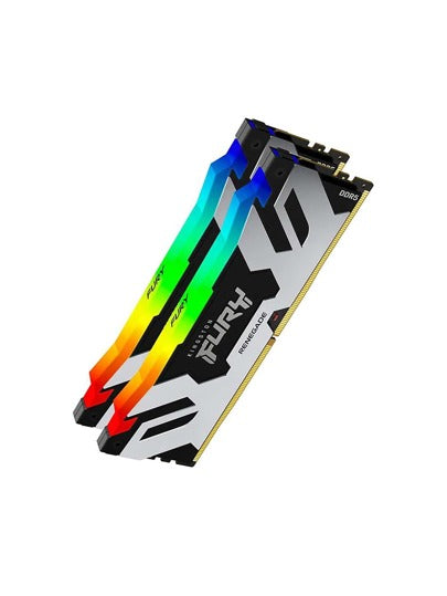 KINGSTON ذاكرة كينغستون فيوري رينيجاد DDR5 ذات الصمامات الباعثة للضوء RGB ذات سرعة 6400 ميجا هرتز 16 جيجابايت * 2 لمعالج LGA 1700 XMP 3.0 لألواح أم لألعاب AMD RAM سعة 16 جيجابايت * 2
