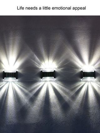 إضاءة حائطية تعمل بالطاقة الشمسية، إضاءة حديقة خارجية ليلية لاستخدام المنزل، مضادة للماء إضاءة لأعلى وأسفل، تُشغّل بواسطة محول ،لوحة زخرفية عامة