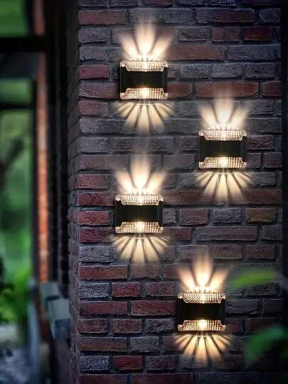 إضاءة حائطية تعمل بالطاقة الشمسية، إضاءة حديقة خارجية ليلية لاستخدام المنزل، مضادة للماء إضاءة لأعلى وأسفل، تُشغّل بواسطة محول ،لوحة زخرفية عامة